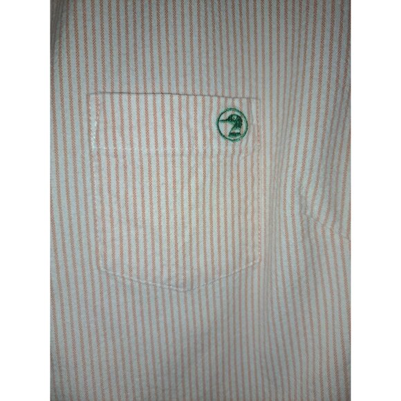 Duck Head Jeans Co. Womens Striped Button-Down Shirt M Peach/White Causal Preppy - Picture 8 of 8
